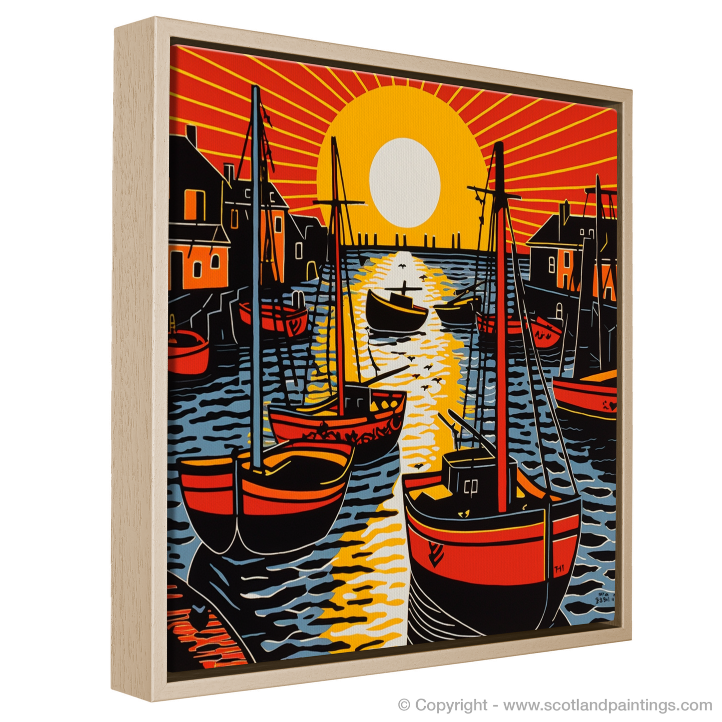 Cullen Harbour at Golden Hour: A Pop Art Seascape