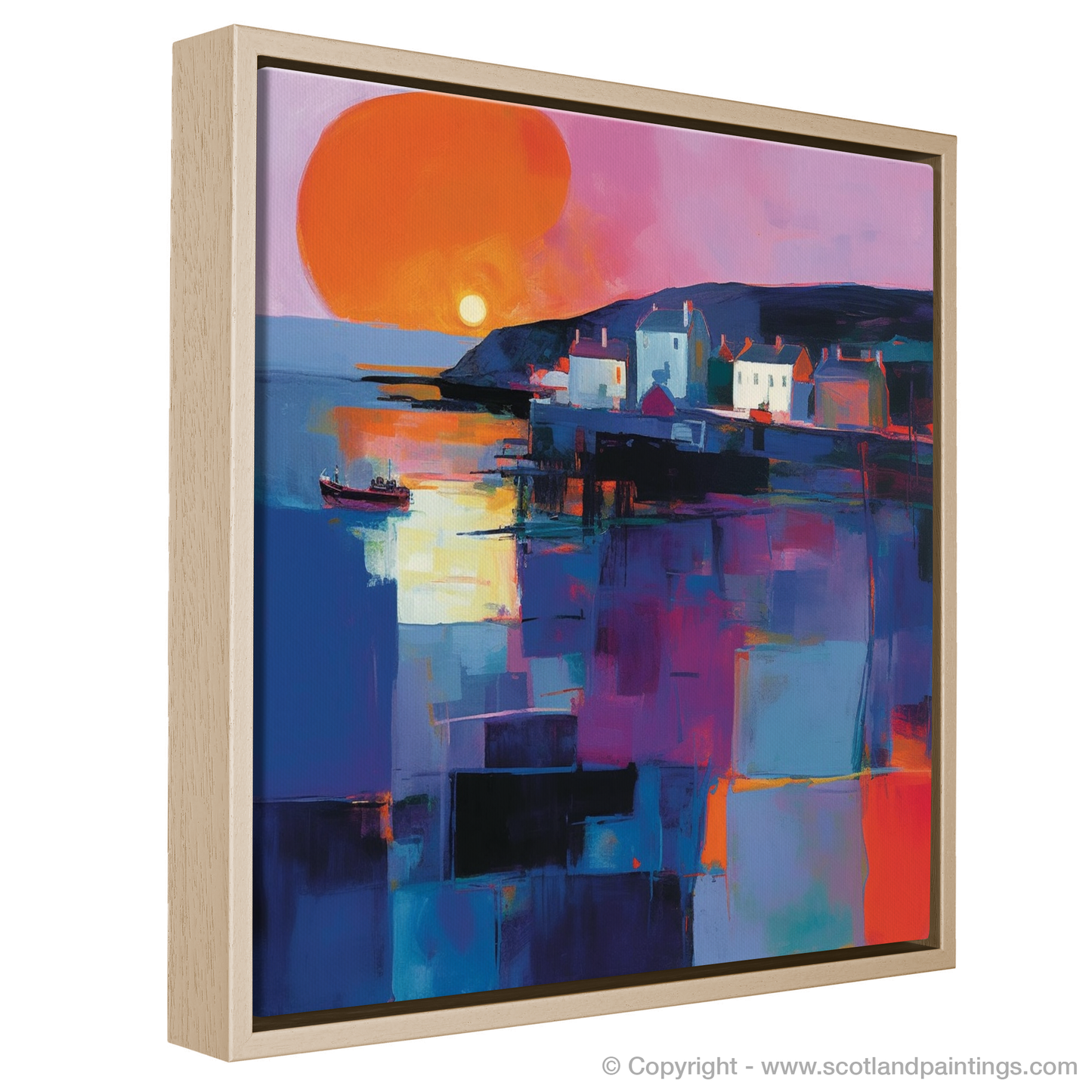 Dusk at Castlebay Harbour: An Abstract Impressionist Odyssey