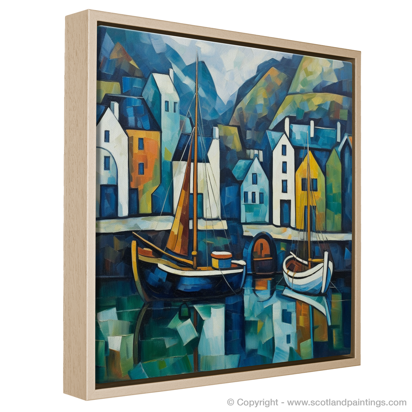 Cubist Portree: A Geometric Ode to the Scottish Harbour