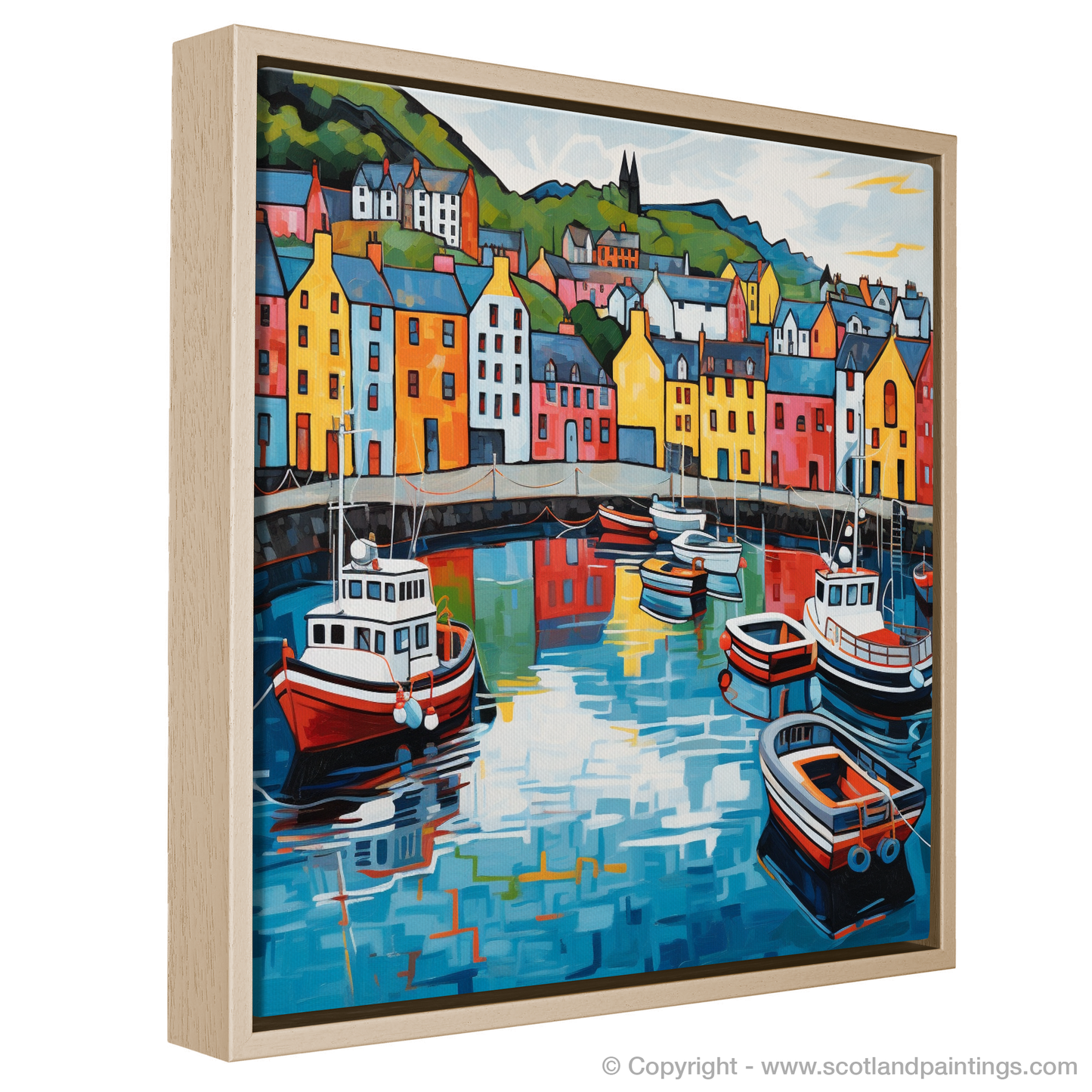 Vibrant Portree Harbour: A Pop Art Delight