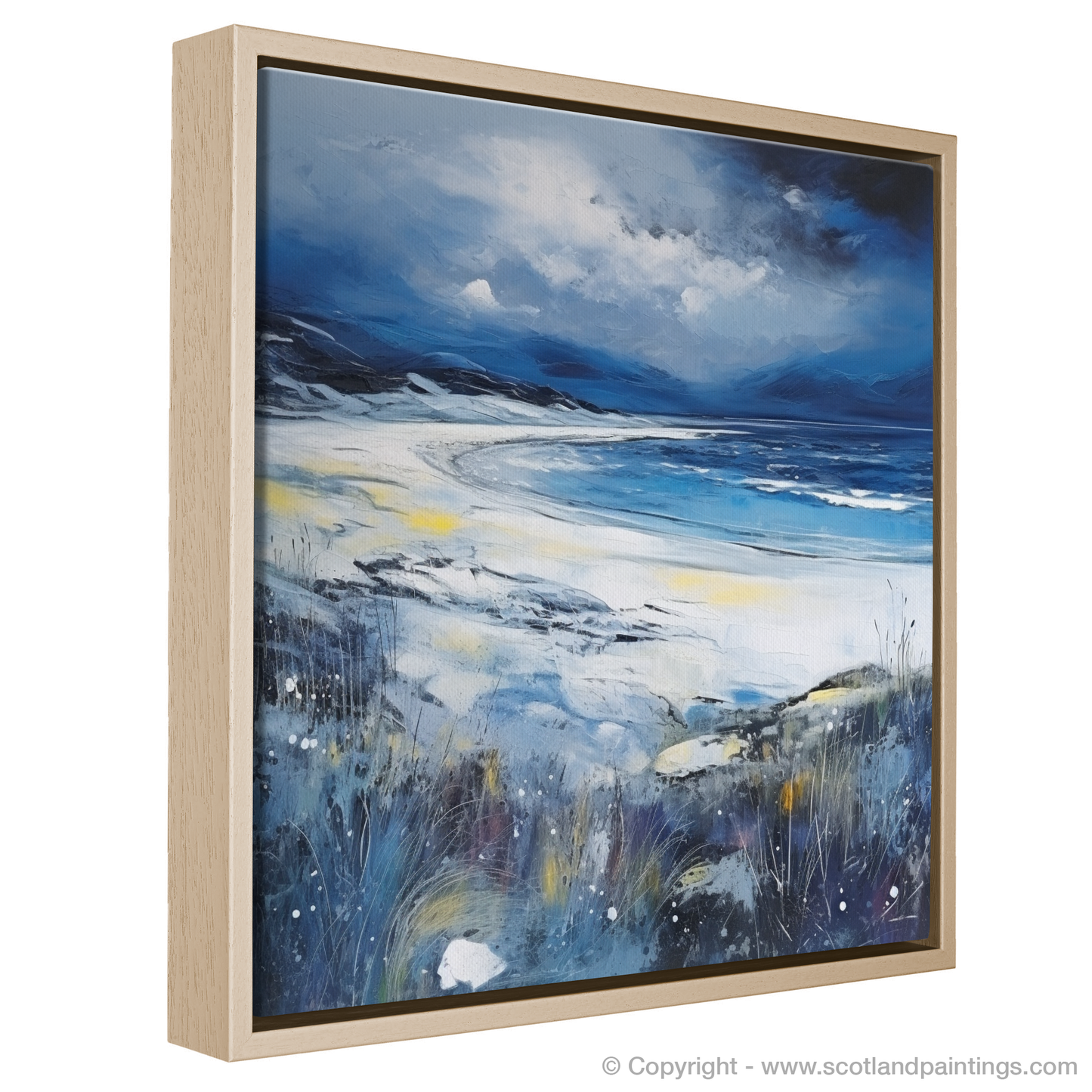 Storm's Embrace: Camusdarach Beach in Abstract Expressionism
