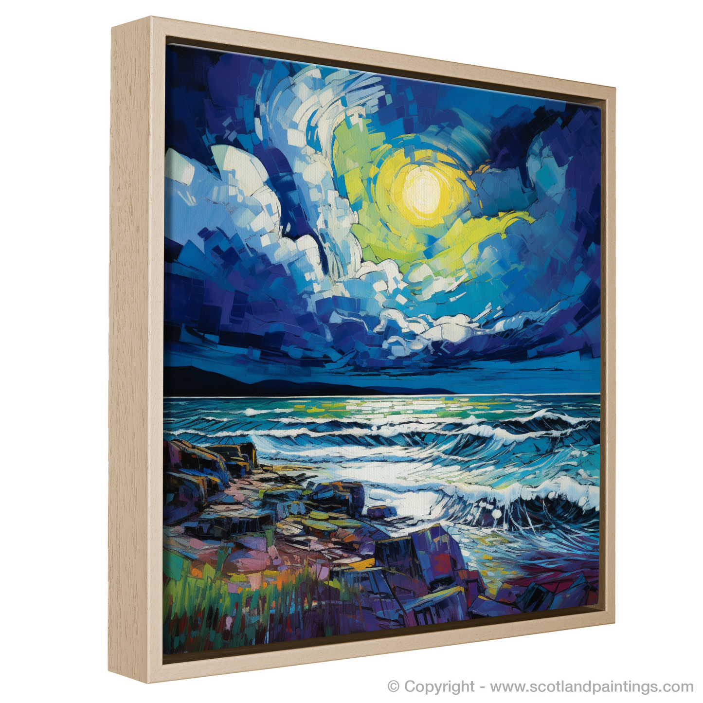 Stormy Embrace of Nairn Beach: A Fauvist Tribute