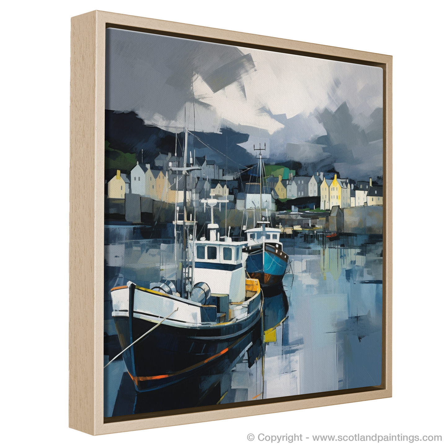 Storm over Oban Harbour: A Minimalist Homage to Scottish Seascapes