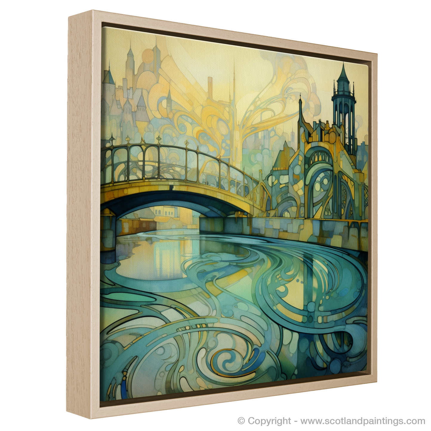 Clyde's Elegance: An Art Nouveau Tribute to Glasgow's Serene Waters