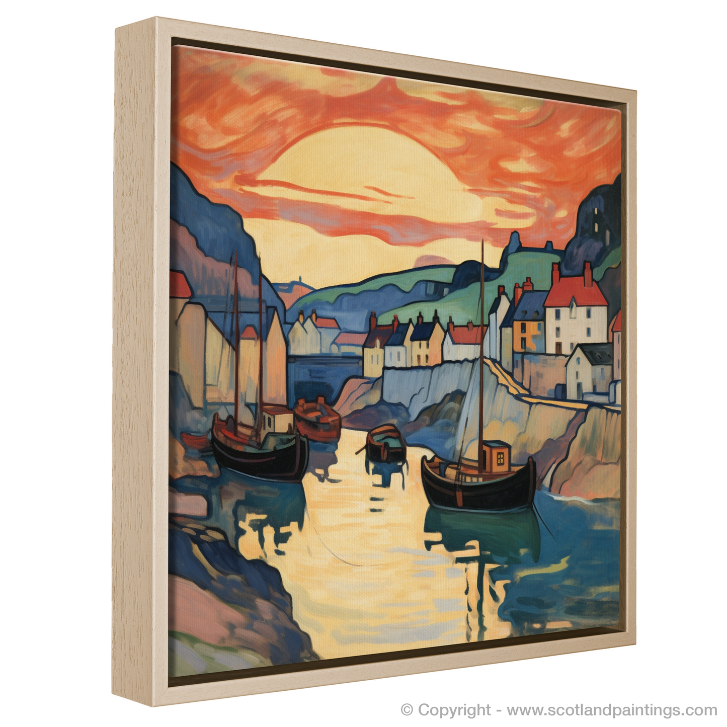 Art Nouveau Embrace at Stonehaven Harbour Twilight