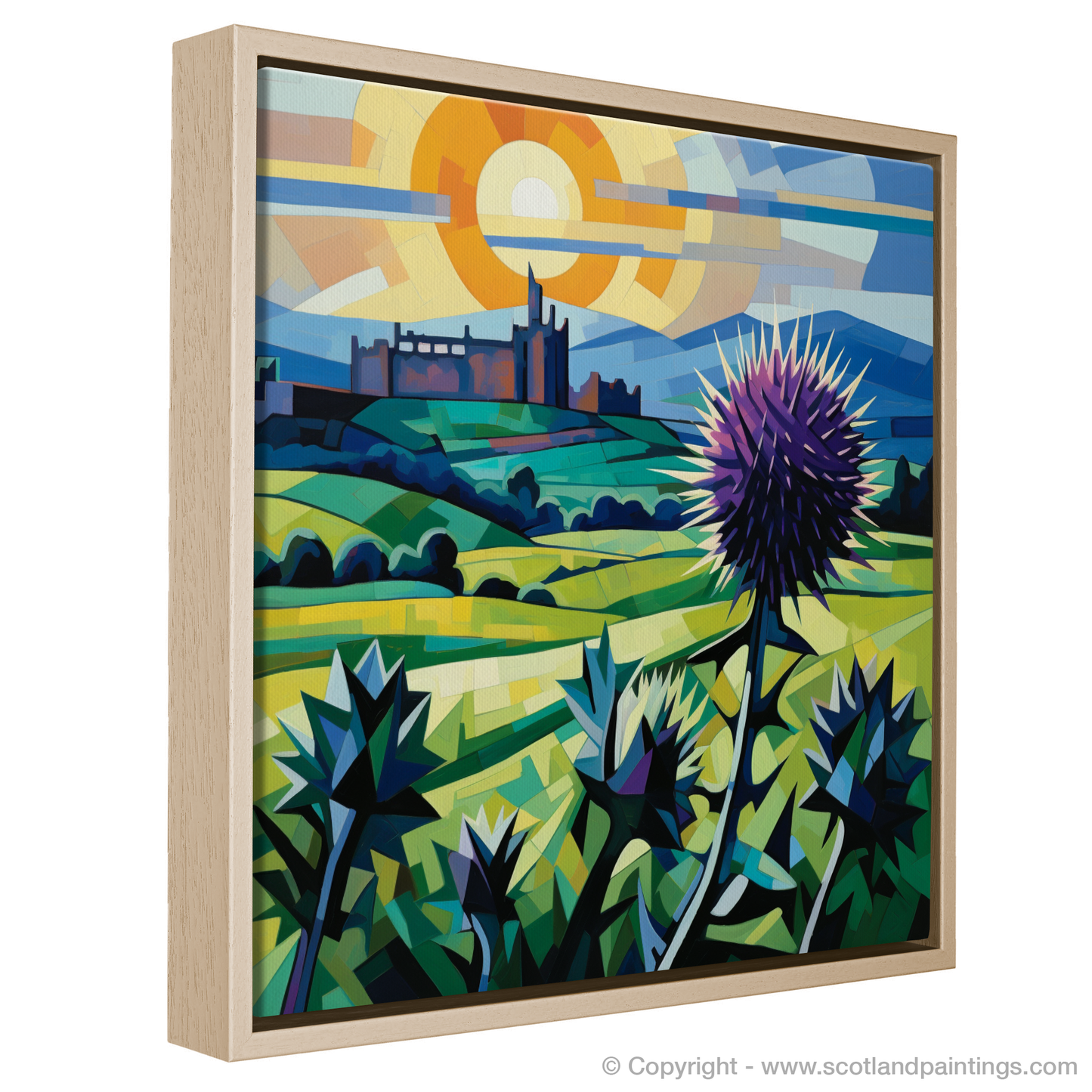 Cubist Thistle and Stirling Castle: A Scottish Landscape Reimagined