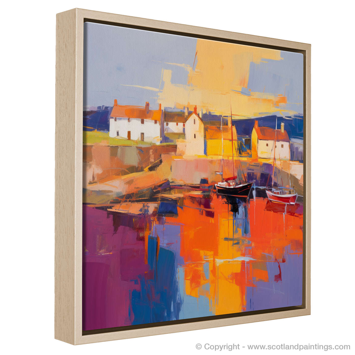 Portsoy Harbour at Golden Hour: An Abstract Expressionist Ode