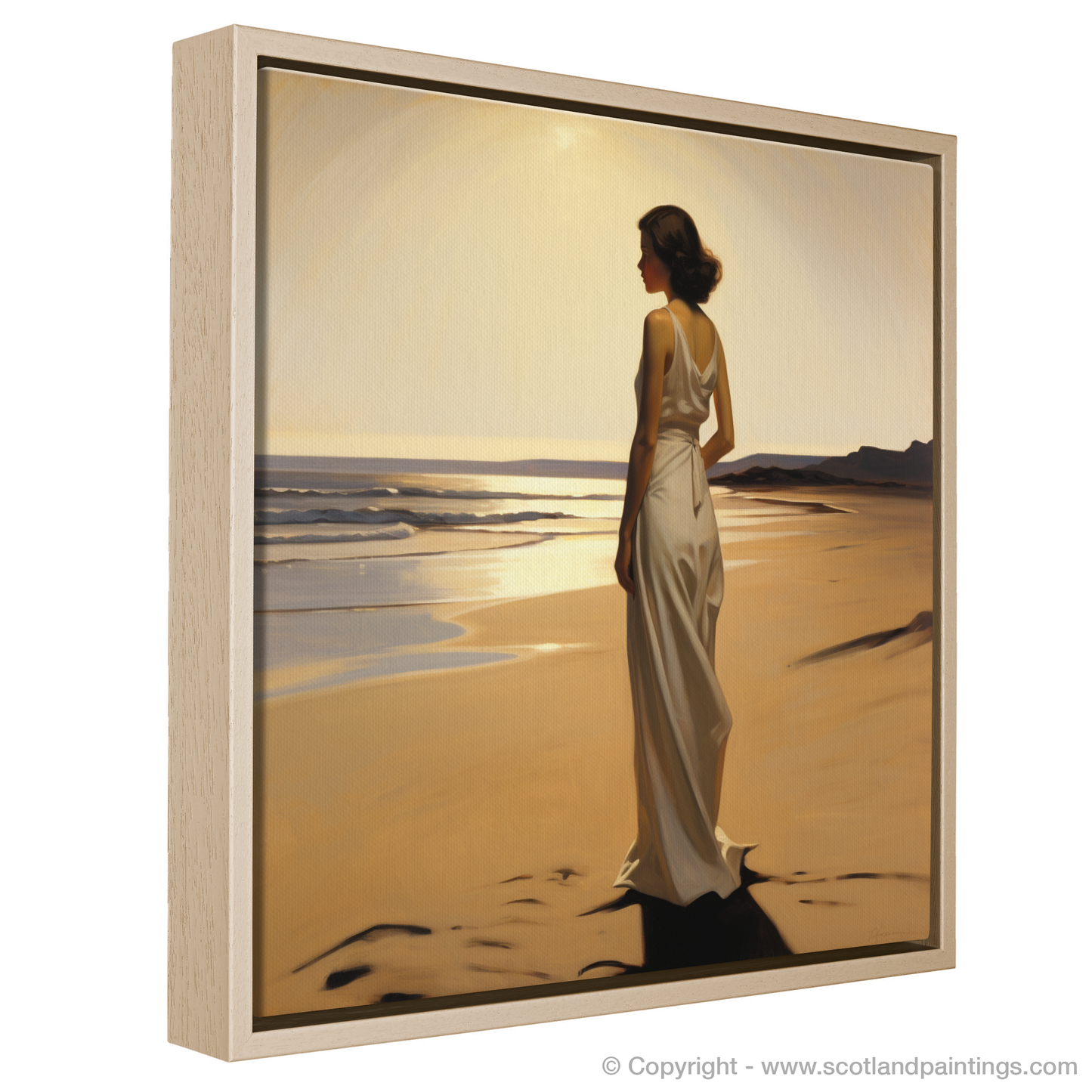 Solitude by the Sea: A Woman's Contemplative Gaze in Troon