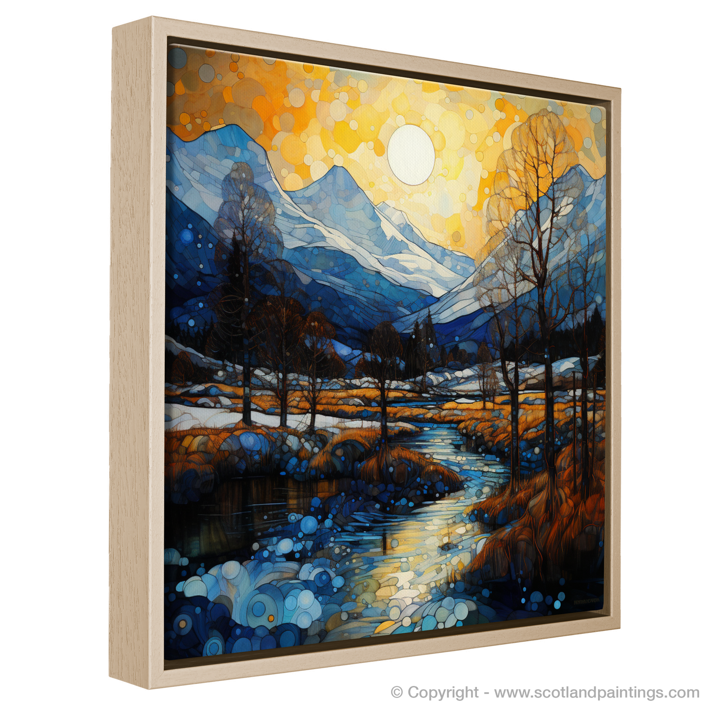 Snowy Peaks of Glencoe: An Art Nouveau Dreamscape