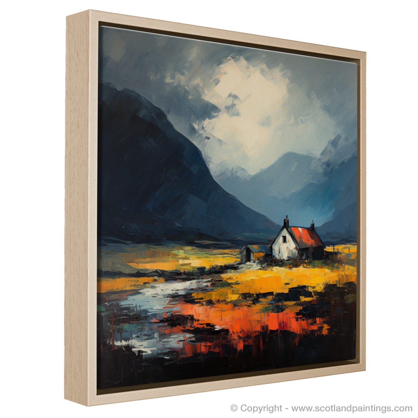 Vivid Solitude: A Fauvist Rendition of Glencoe's Lonely Cabin