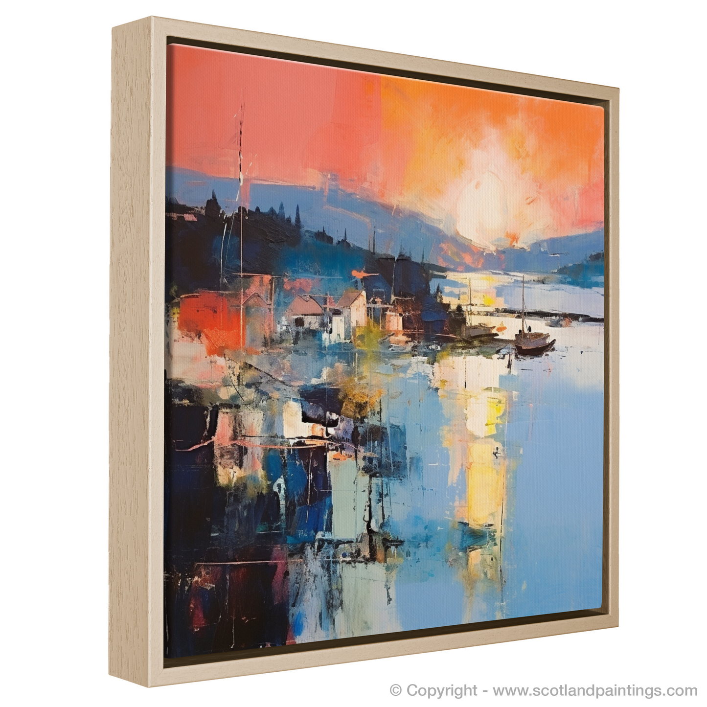 Fiery Sunset Embrace at Tobermory Harbour