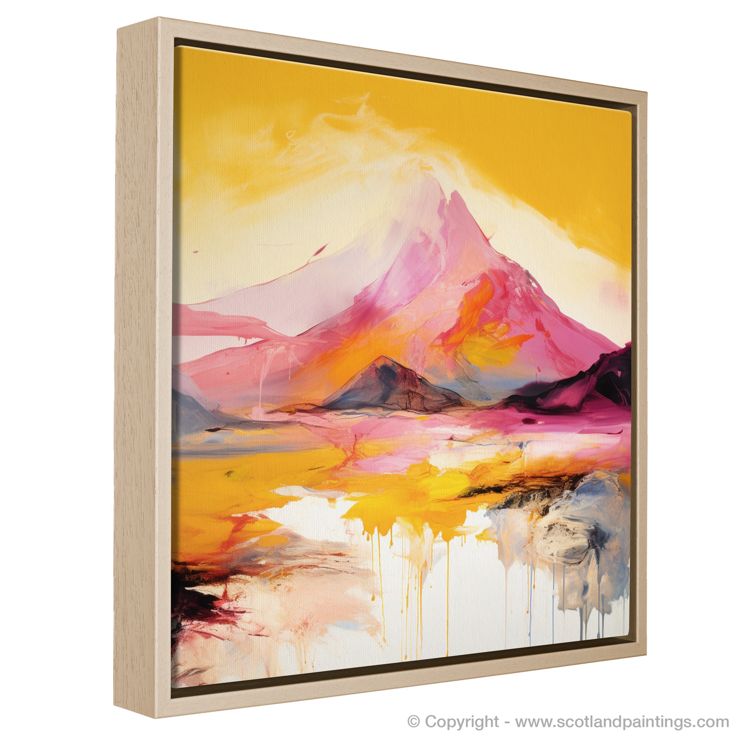 Painting and Art Print of Stob Dearg (Buachaille Etive Mòr) entitled "Explosion of Warmth: An Abstract Ode to Stob Dearg".
