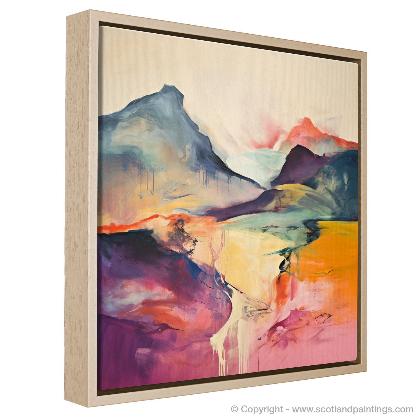Painting and Art Print of Meall Garbh (Càrn Mairg) entitled "Vivid Highland Vista: An Abstract of Meall Garbh".
