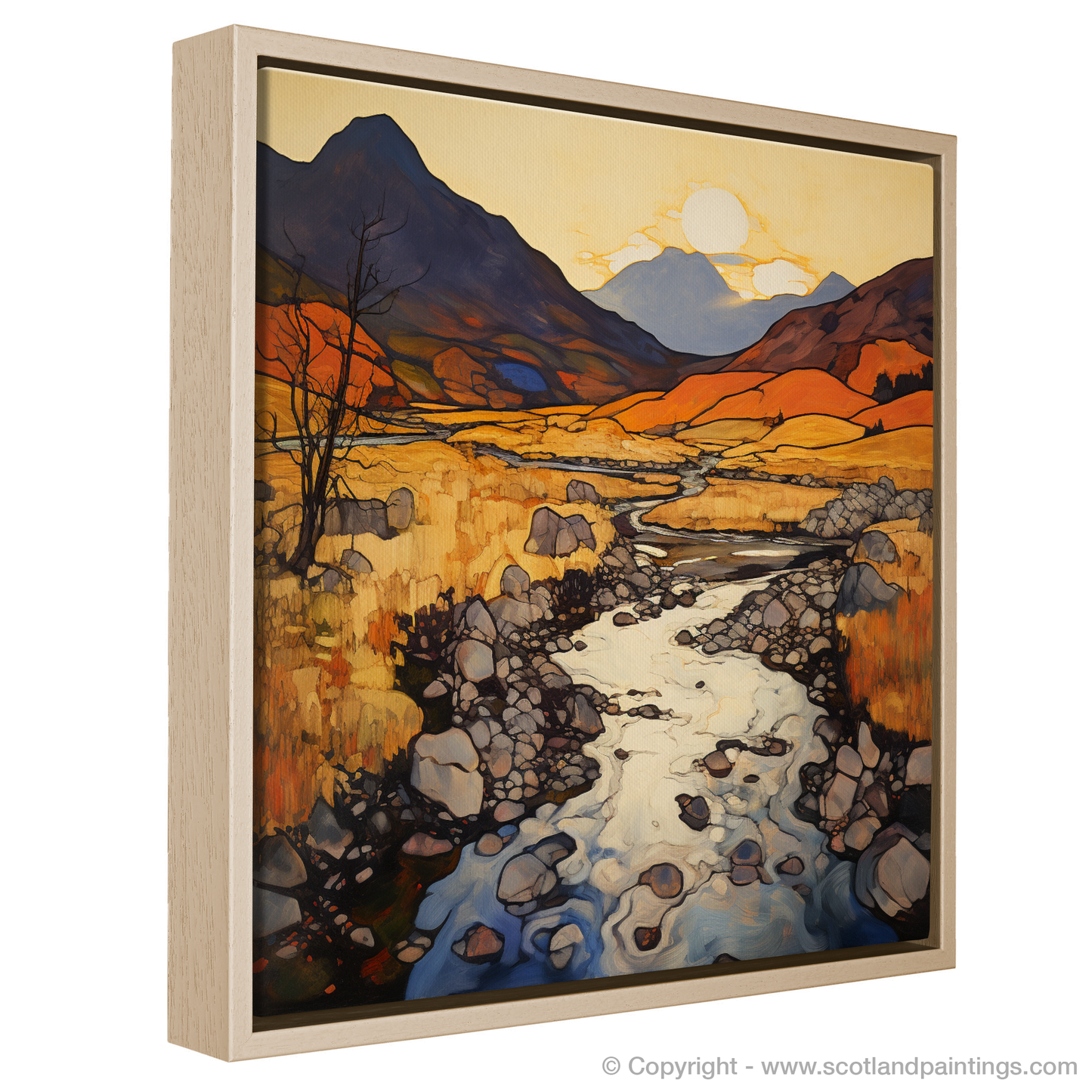 Radiant Embers of Cruach Àrdrain: An Art Nouveau Ode to the Scottish Munros