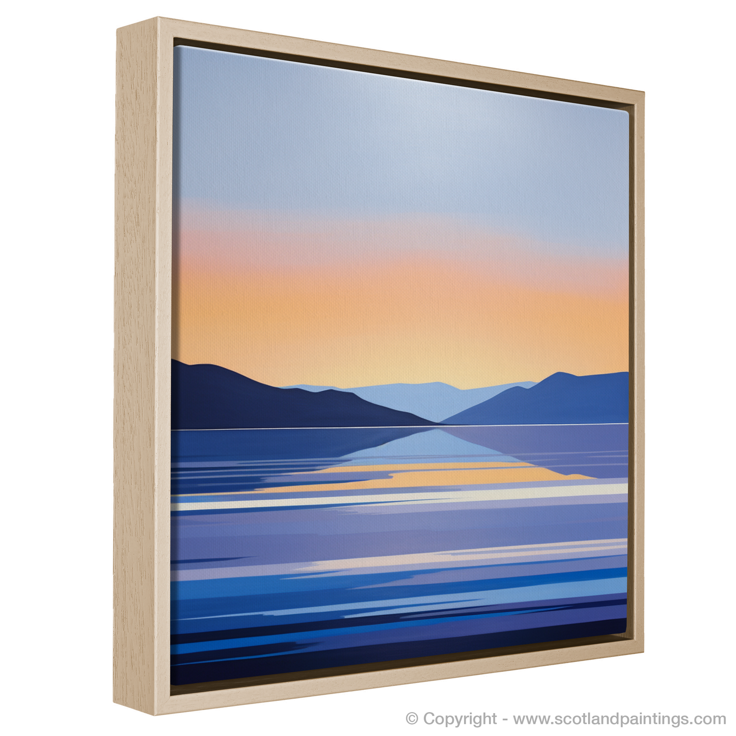 Painting and Art Print of Dusk on Loch Lomond entitled "Dusk Serenity on Loch Lomond".