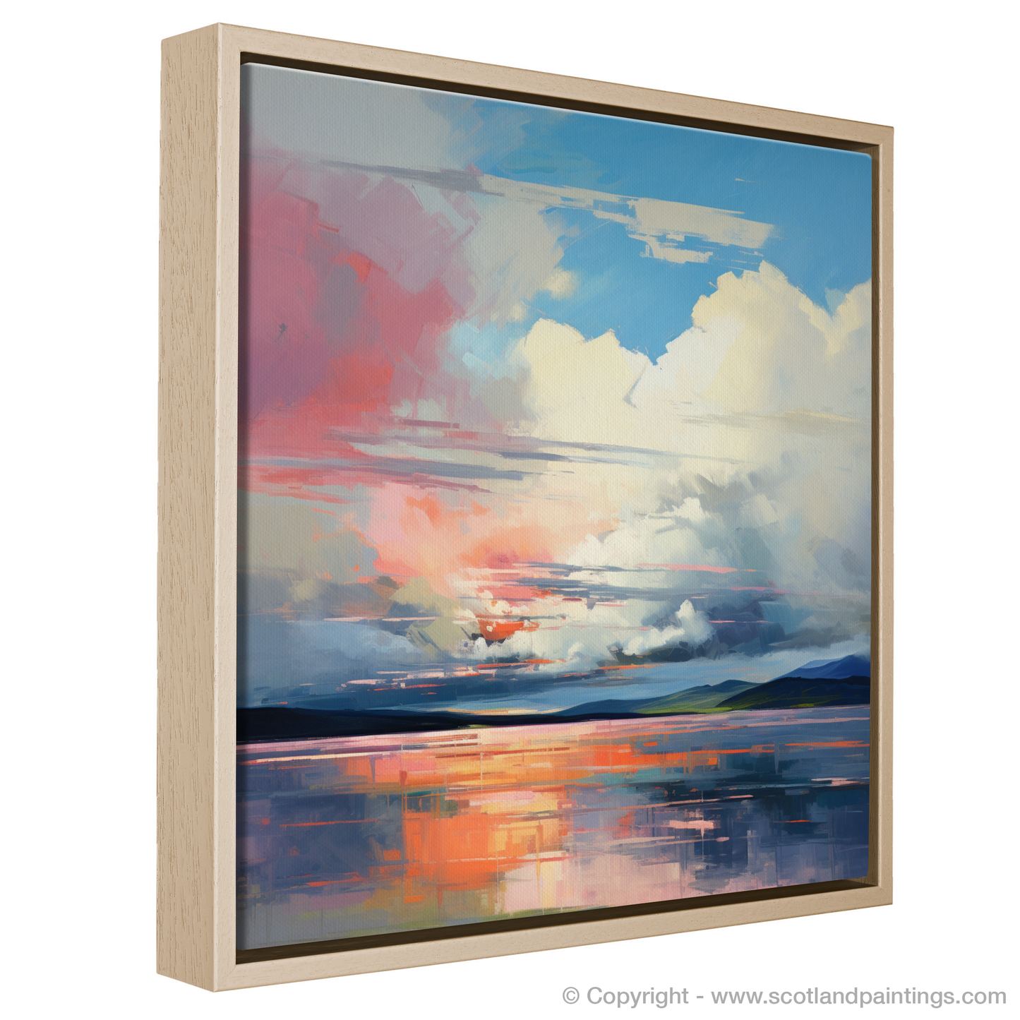 Painting and Art Print of A huge sky above Loch Lomond. Sky Dance Above Loch Lomond.