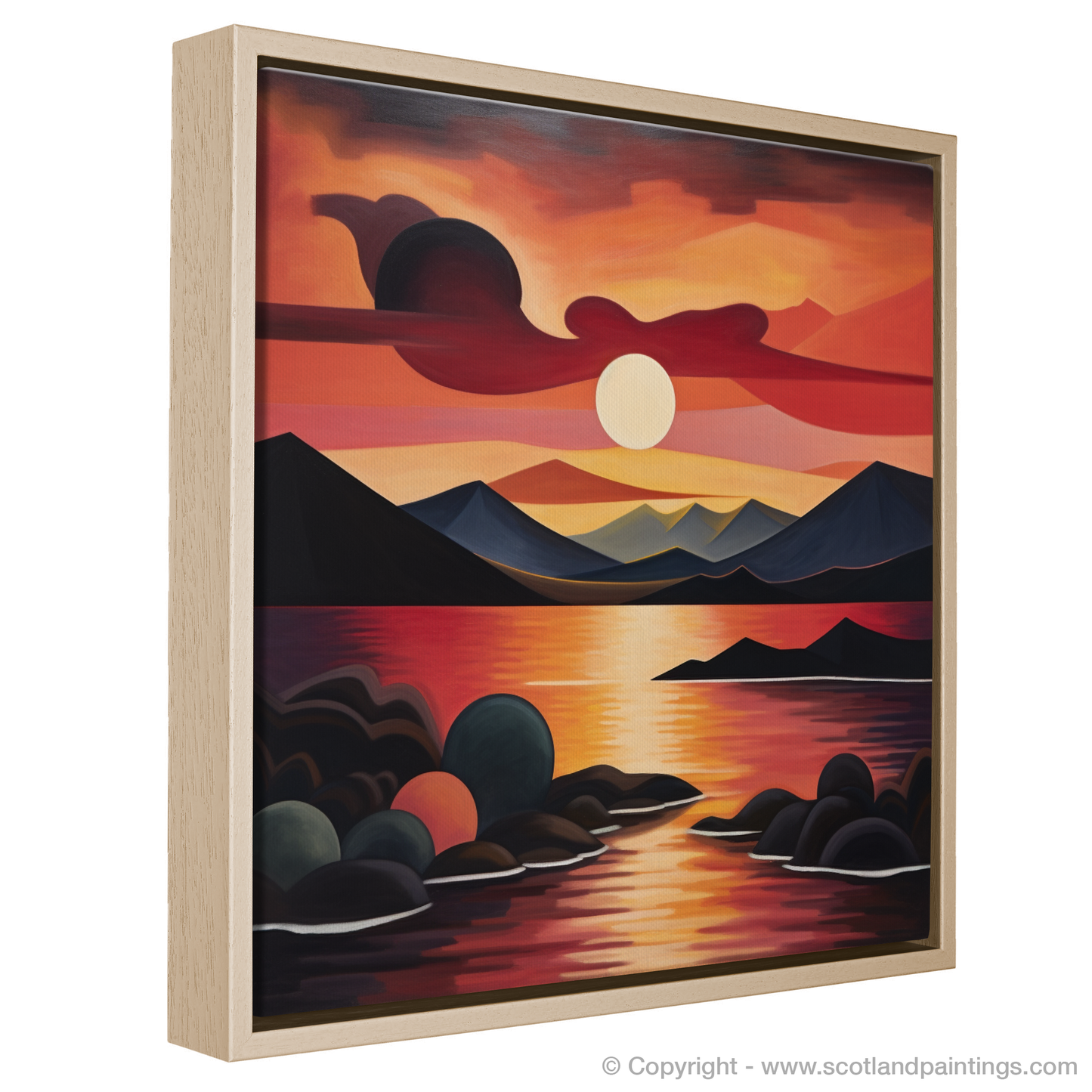 Painting and Art Print of Sunset over Loch Lomond. Sunset Symphony over Loch Lomond.