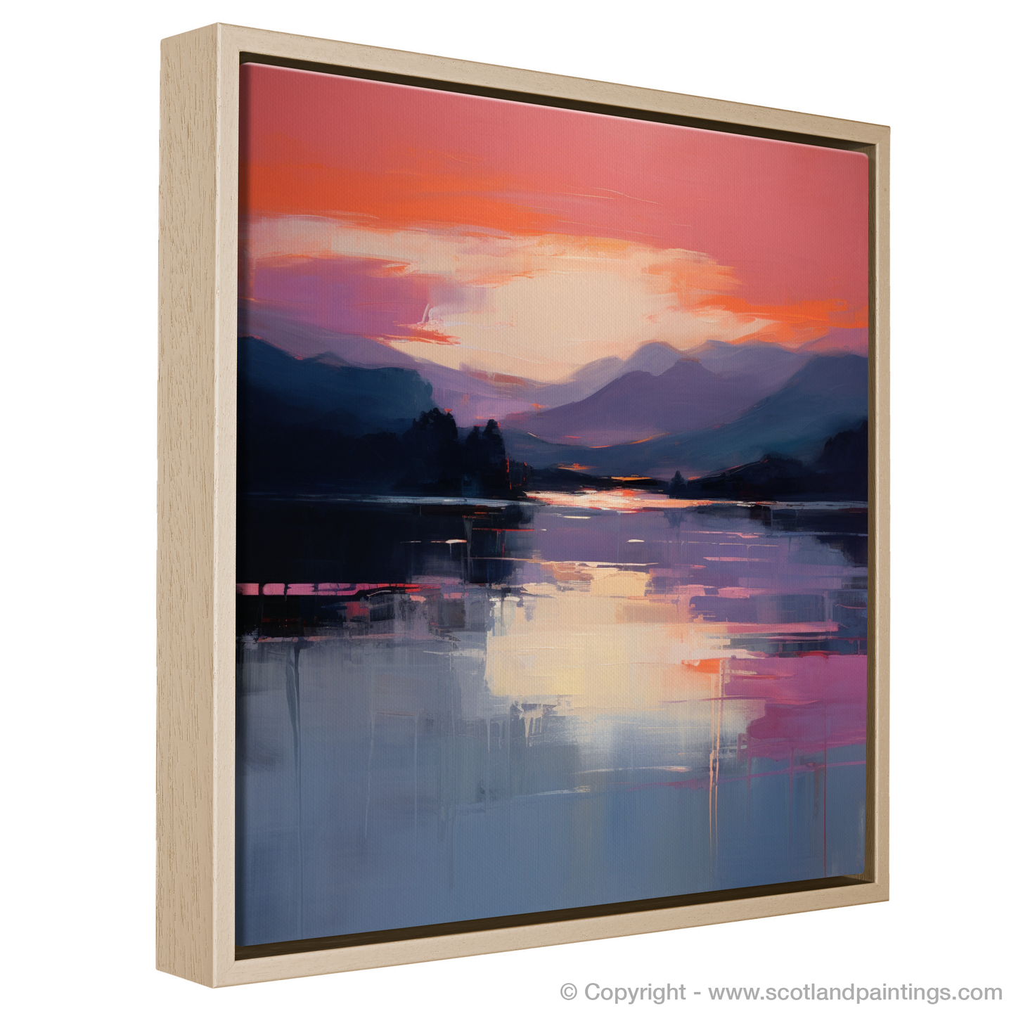 Painting and Art Print of Dusk on Loch Lomond entitled "Twilight Serenade on Loch Lomond".