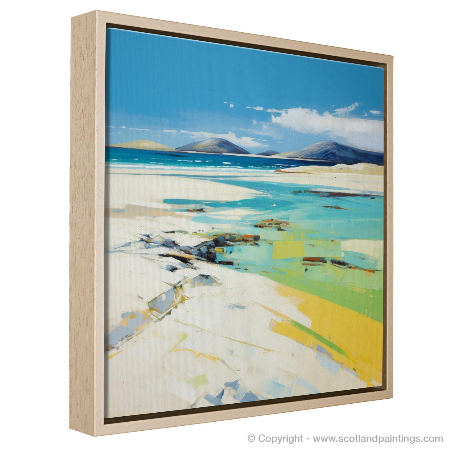 Painting and Art Print of Luskentyre Beach, Isle of Harris entitled "Luskentyre Beach Reverie: A Contemporary Homage to Scottish Shores".