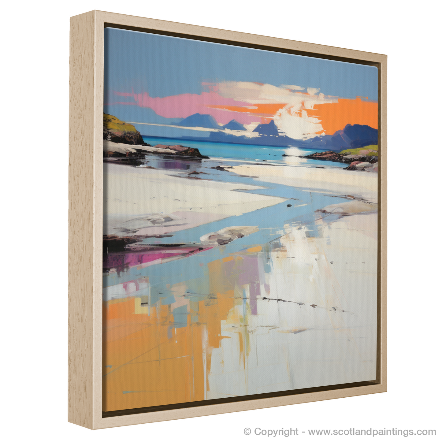 Painting and Art Print of Camusdarach Beach, Arisaig entitled "Camusdarach Beach Serenade: A Contemporary Homage to Scottish Shores".