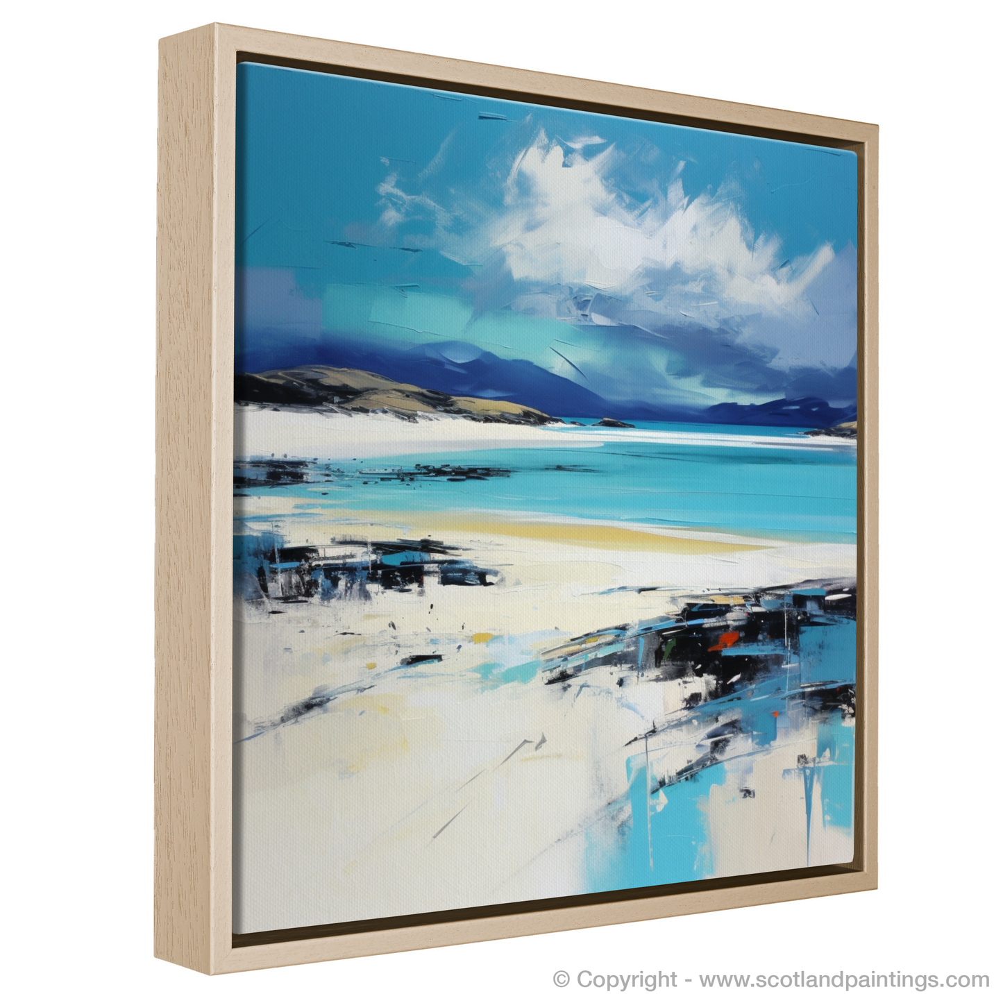 Painting and Art Print of Luskentyre Beach, Isle of Harris entitled "Energetic Serenity: An Abstract Ode to Luskentyre Beach".