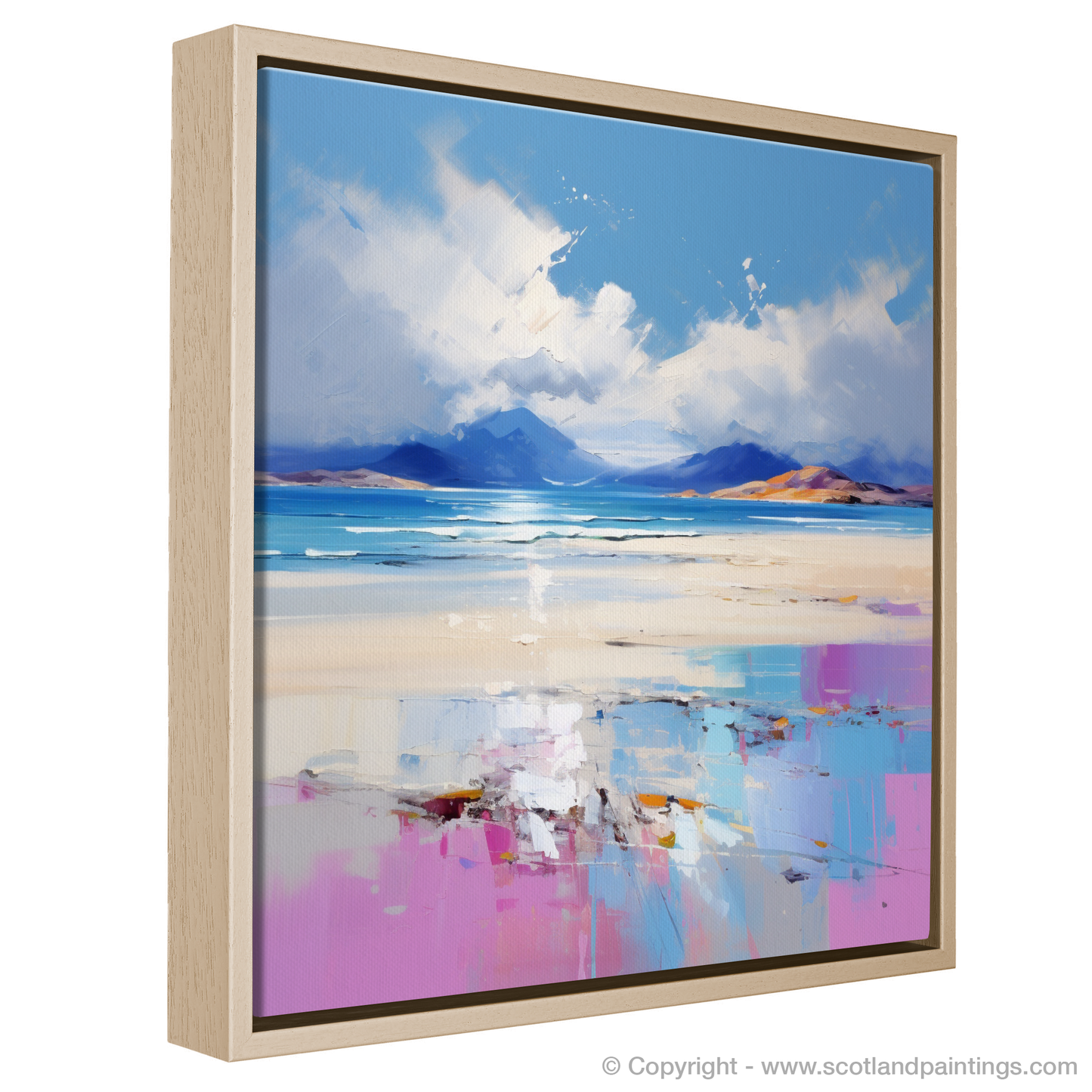 Painting and Art Print of Luskentyre Beach, Isle of Harris entitled "Luskentyre Whispers: An Expressionist Ode to the Hebrides".