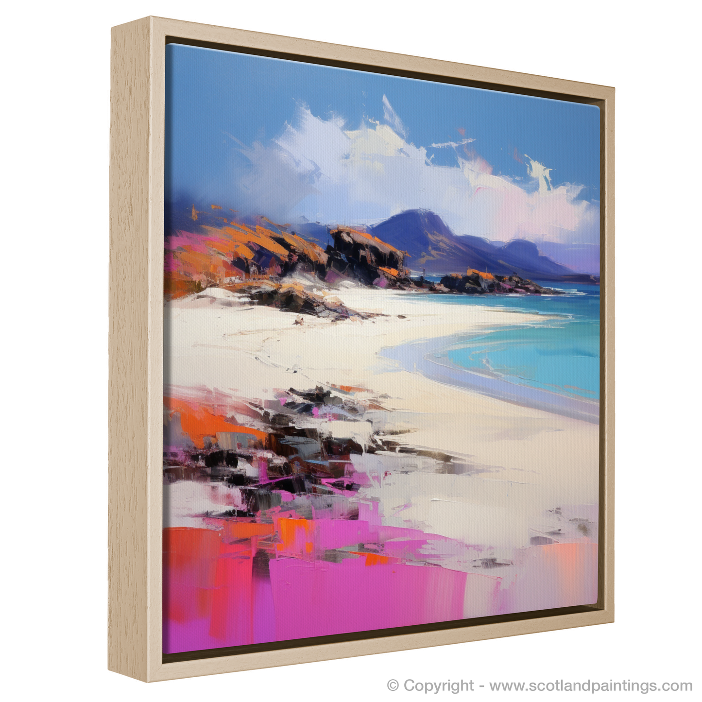 Painting and Art Print of Camusdarach Beach, Arisaig entitled "Expressionism Unleashed: Camusdarach Beach's Wild Beauty".