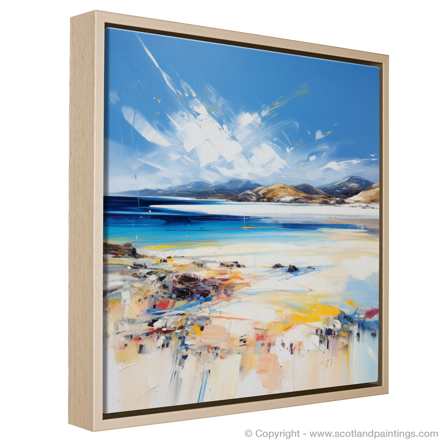 Painting and Art Print of Luskentyre Beach, Isle of Harris entitled "Wild Whispers of Luskentyre Beach".
