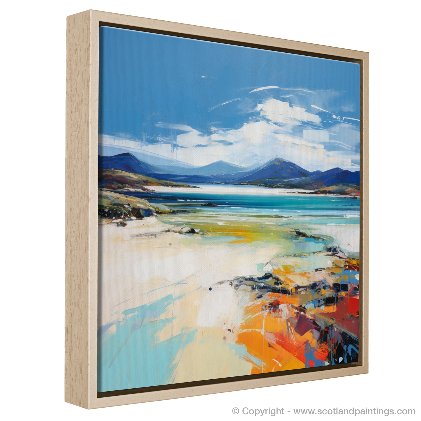Painting and Art Print of Luskentyre Beach, Isle of Harris entitled "Luskentyre Beach: An Expressionist Ode to Scottish Shores".