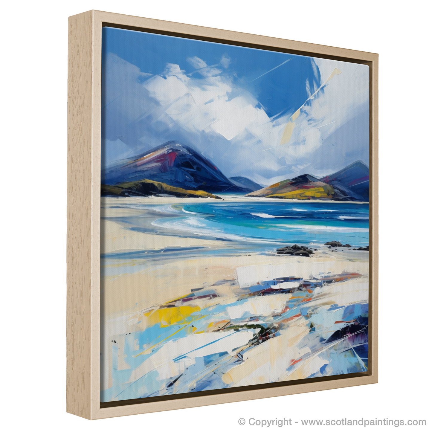 Painting and Art Print of Luskentyre Beach, Isle of Harris entitled "Capturing the Wild Hebridean Shore: An Expressionist Take on Luskentyre Beach, Isle of Harris".