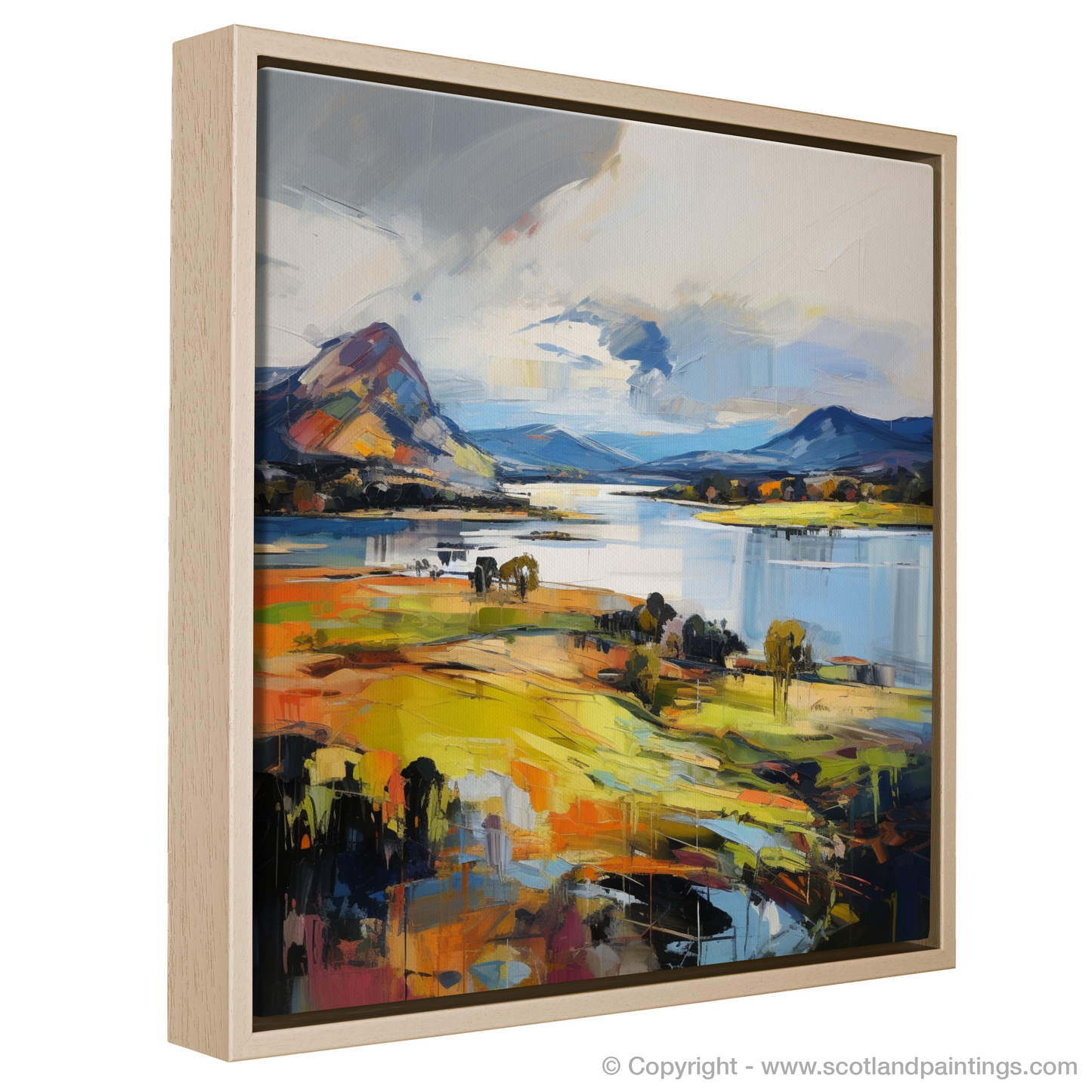 Painting and Art Print of Loch Leven, Perth and Kinross entitled "Loch Leven Unleashed: An Expressionist Ode to Scotland's Wild Beauty".