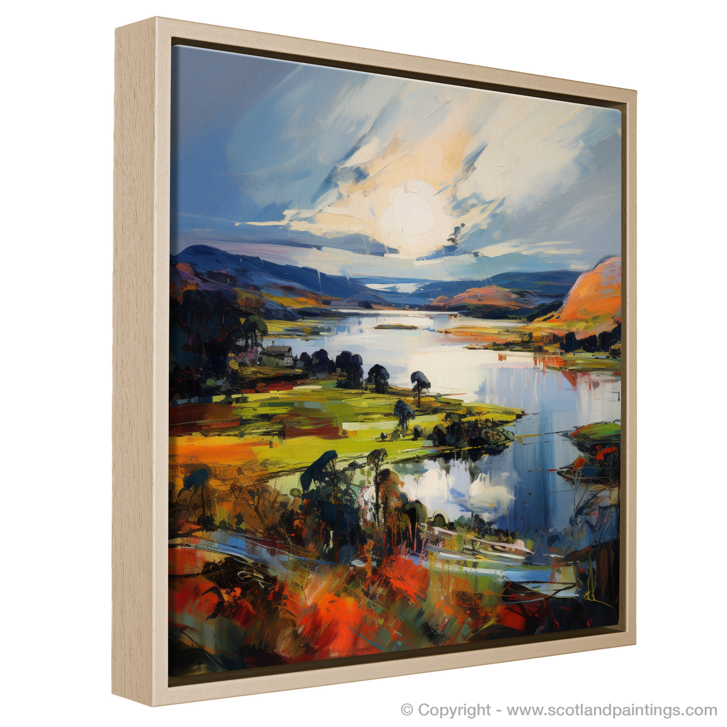 Painting and Art Print of Loch Leven, Perth and Kinross entitled "Loch Leven in Expressionist Hues".