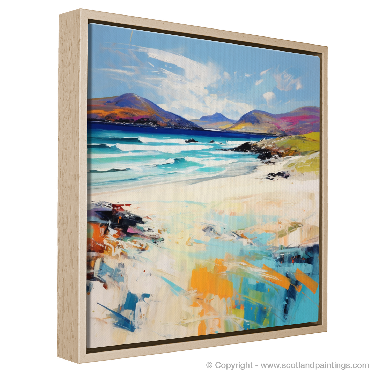Painting and Art Print of Luskentyre Sands, Isle of Lewis entitled "Wild Whispers of Luskentyre Sands".