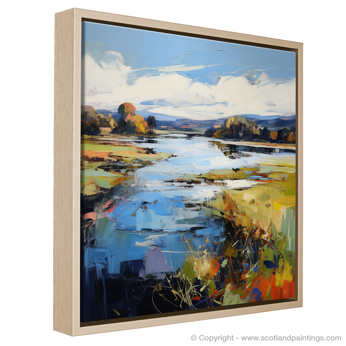 Painting and Art Print of River Nith, Dumfries and Galloway. Vibrant Symphony of the River Nith.