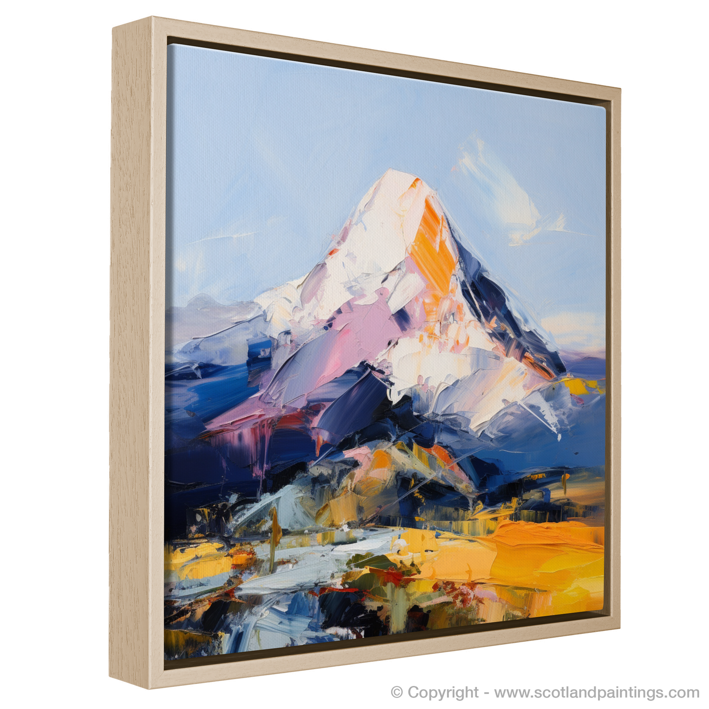 Painting and Art Print of Mount Keen entitled "Mount Keen Majesty: An Expressionist Ode to Scotland's Wild Terrain".