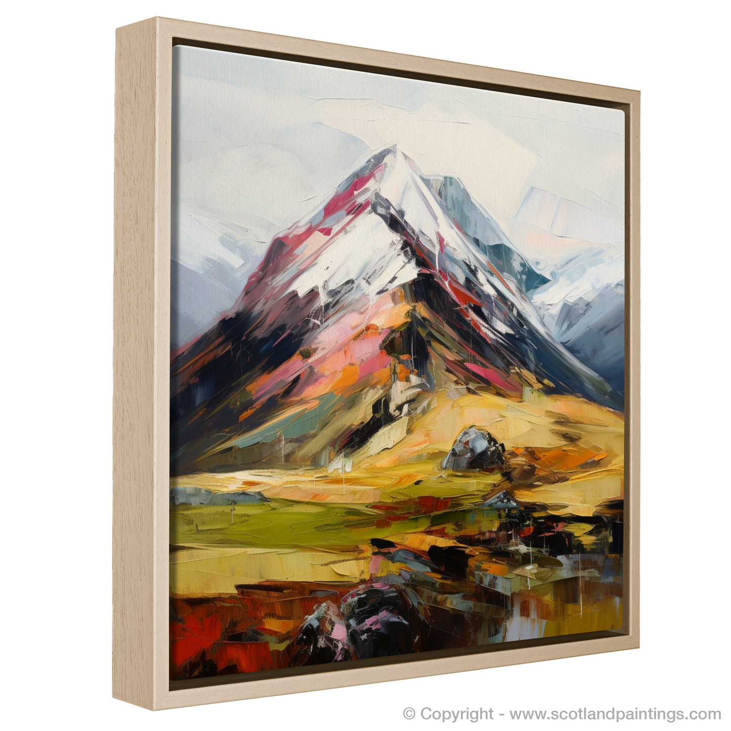 Painting and Art Print of Meall Garbh (Ben Lawers) entitled "Meall Garbh's Fiery Majesty: An Expressionist Ode to the Scottish Highlands".