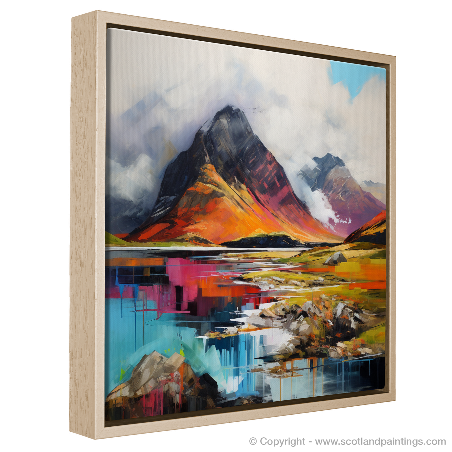 Painting and Art Print of Beinn Alligin, Wester Ross entitled "Beinn Alligin Embrace: An Expressionist Journey Through Wester Ross".