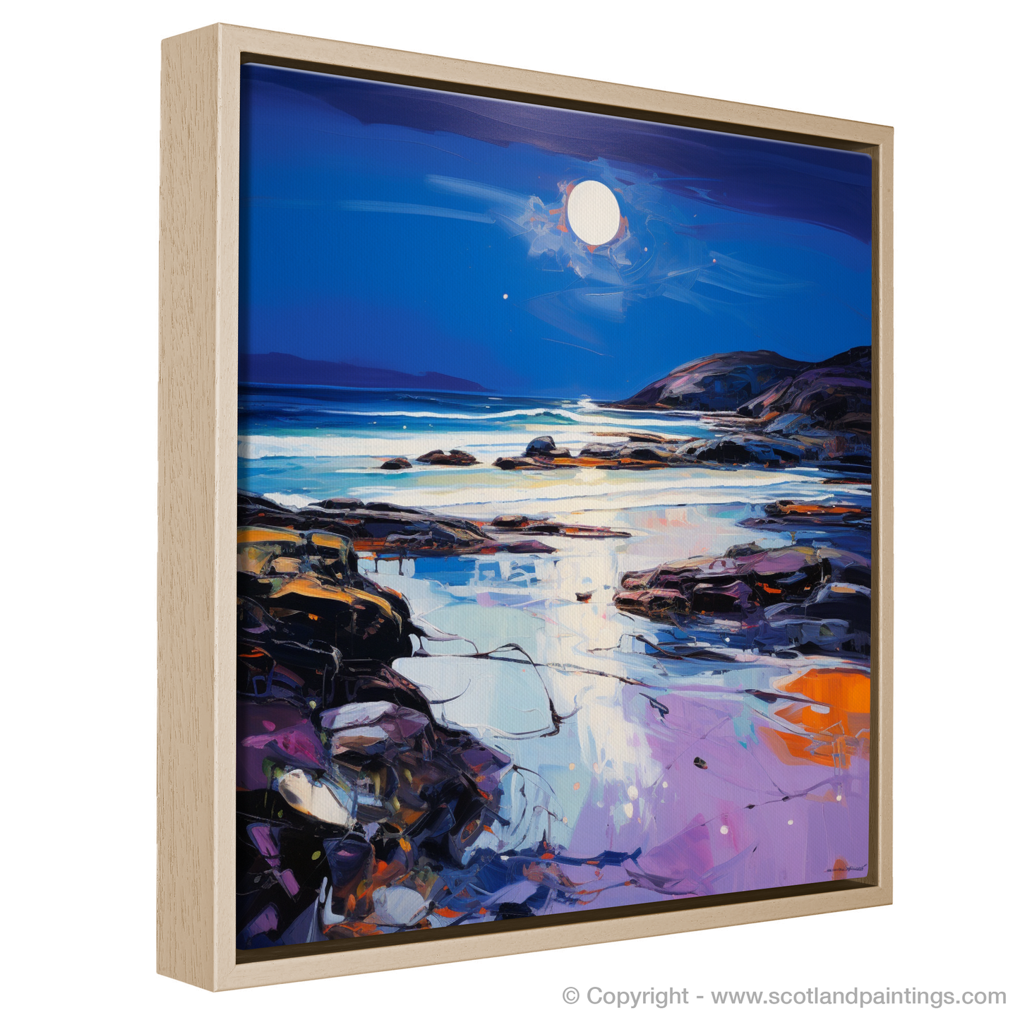 Painting and Art Print of Seilebost Beach at dusk entitled "Twilight Reflections at Seilebost Beach".