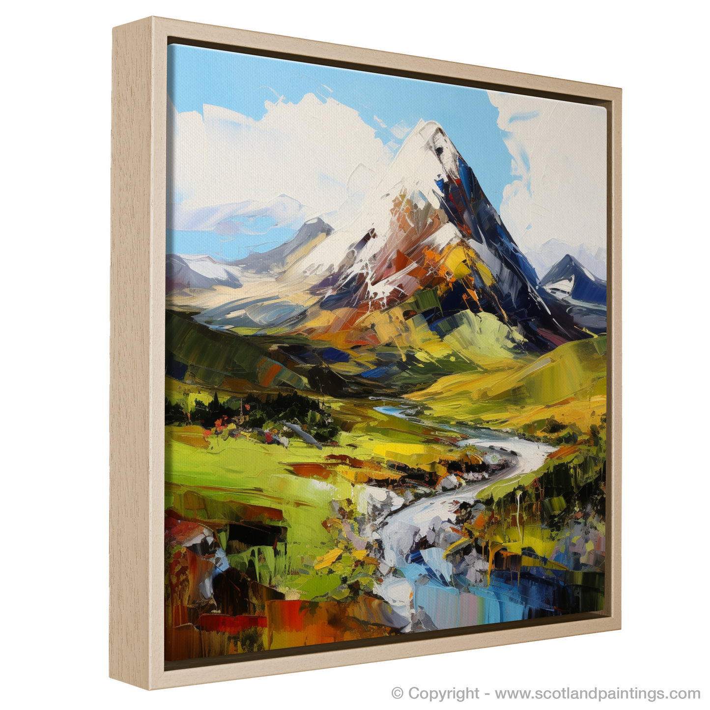 Painting and Art Print of Meall Greigh entitled "Majestic Meall Greigh: An Expressionist Ode to the Scottish Highlands".