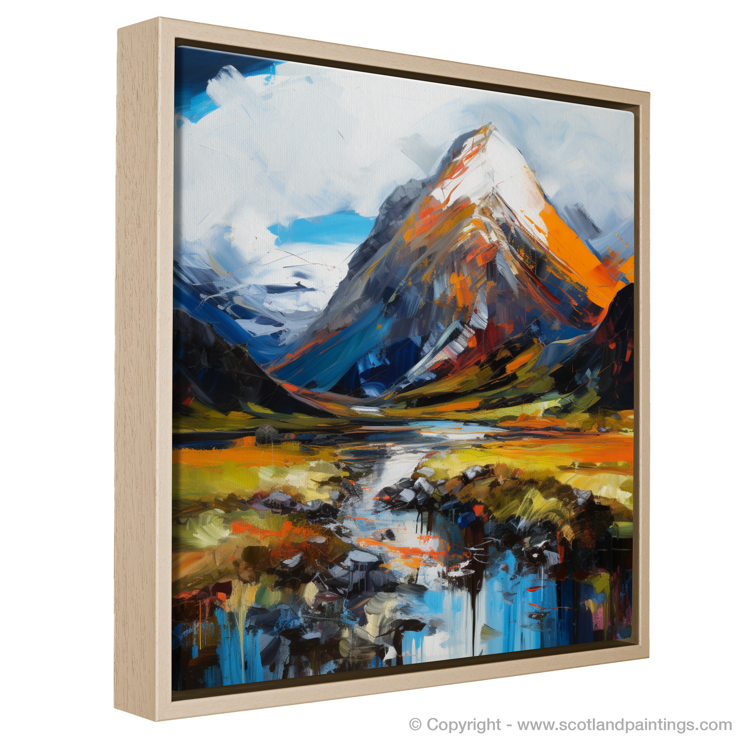 Painting and Art Print of Ben Nevis. Majestic Ben Nevis: An Expressionist Homage to Scotland's Highest Peak.