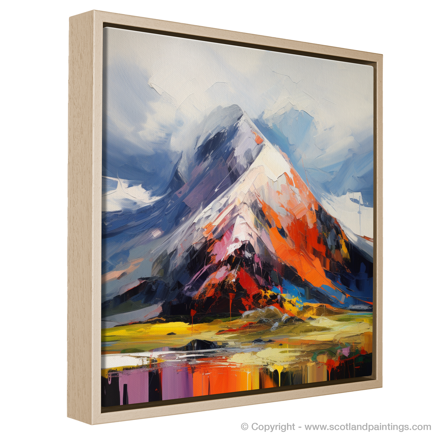 Painting and Art Print of Ben Nevis entitled "Fiery Summit: The Essence of Ben Nevis".
