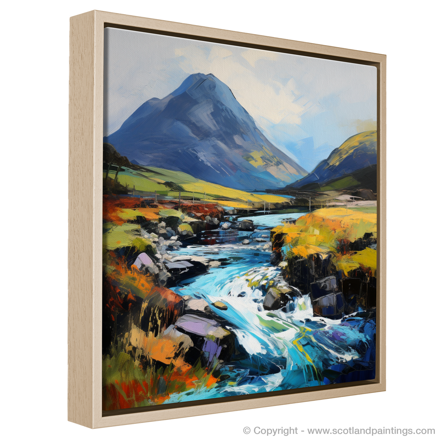 Painting and Art Print of Glen Sannox, Isle of Arran entitled "Captivating Glen Sannox: An Expressionist Ode to the Scottish Highlands".