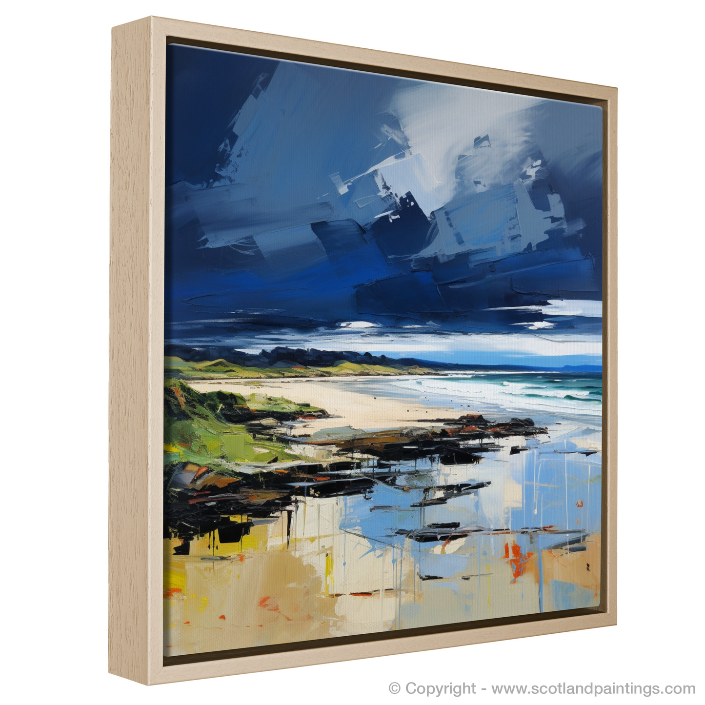 Painting and Art Print of West Sands with a stormy sky entitled "Storm's Breath over West Sands".
