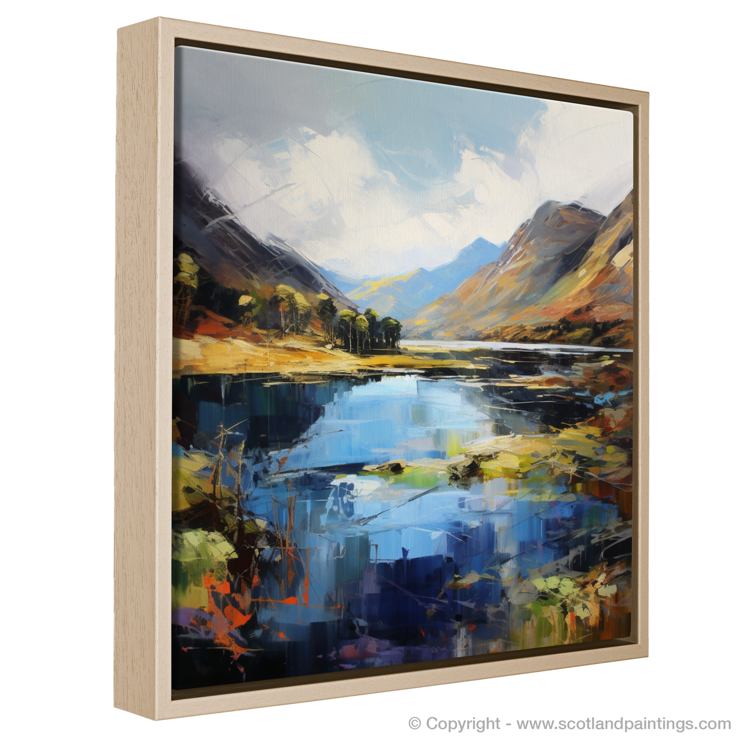Painting and Art Print of Loch Shiel, Highlands entitled "Highland Serenade: An Expressionist Ode to Loch Shiel".