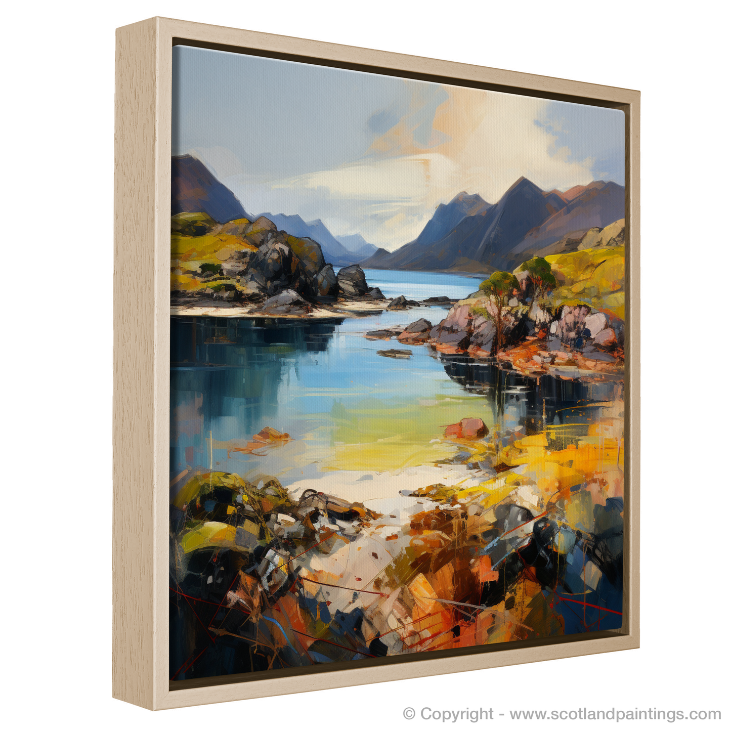 Painting and Art Print of Shieldaig Bay, Wester Ross entitled "Shieldaig Bay Serenity: An Expressionist Ode to Wester Ross".