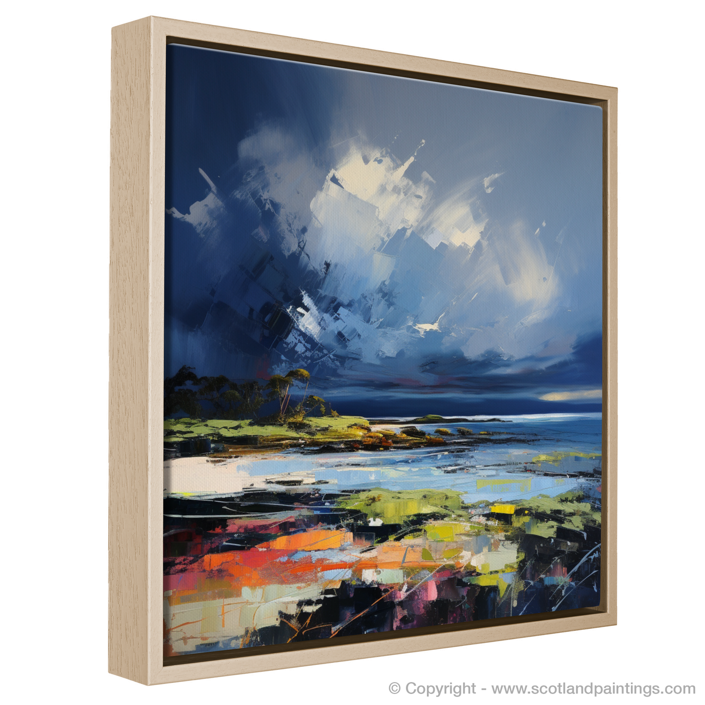 Painting and Art Print of Largo Bay with a stormy sky entitled "Storm Over Largo Bay: An Expressionist Ode to Scottish Shores".