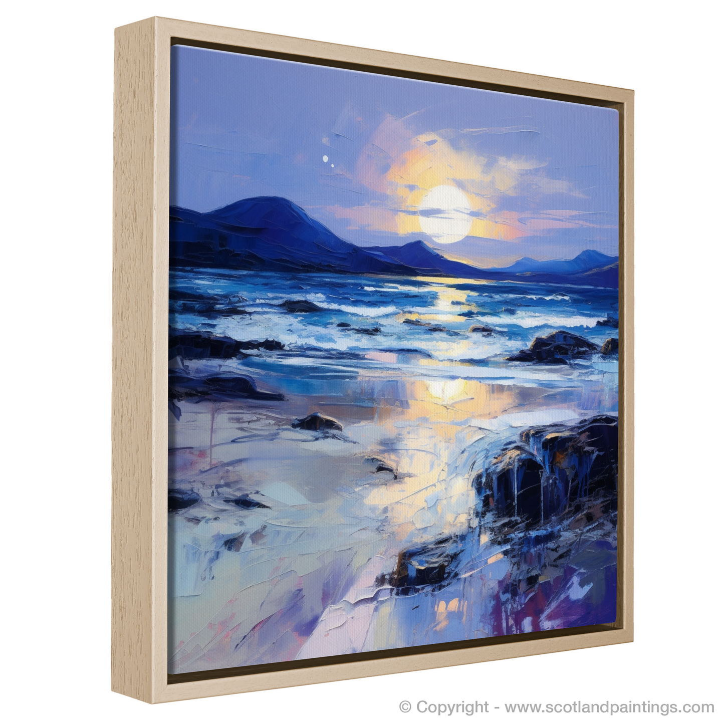 Painting and Art Print of Traigh Mhor at dusk. Dusk Embrace at Traigh Mhor.