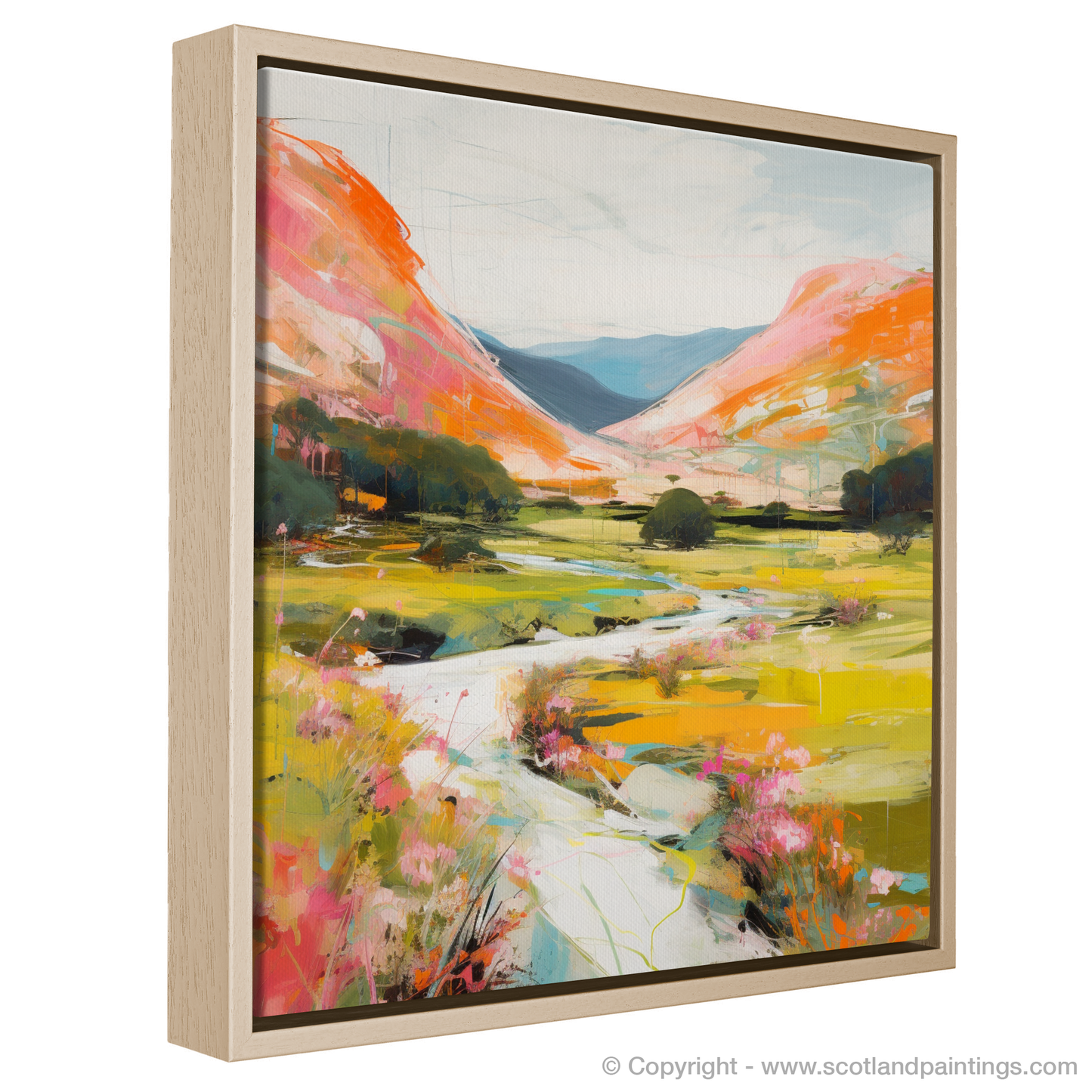 Painting and Art Print of Glen Roy, Highlands in summer entitled "Summer Symphony in Glen Roy Highlands".