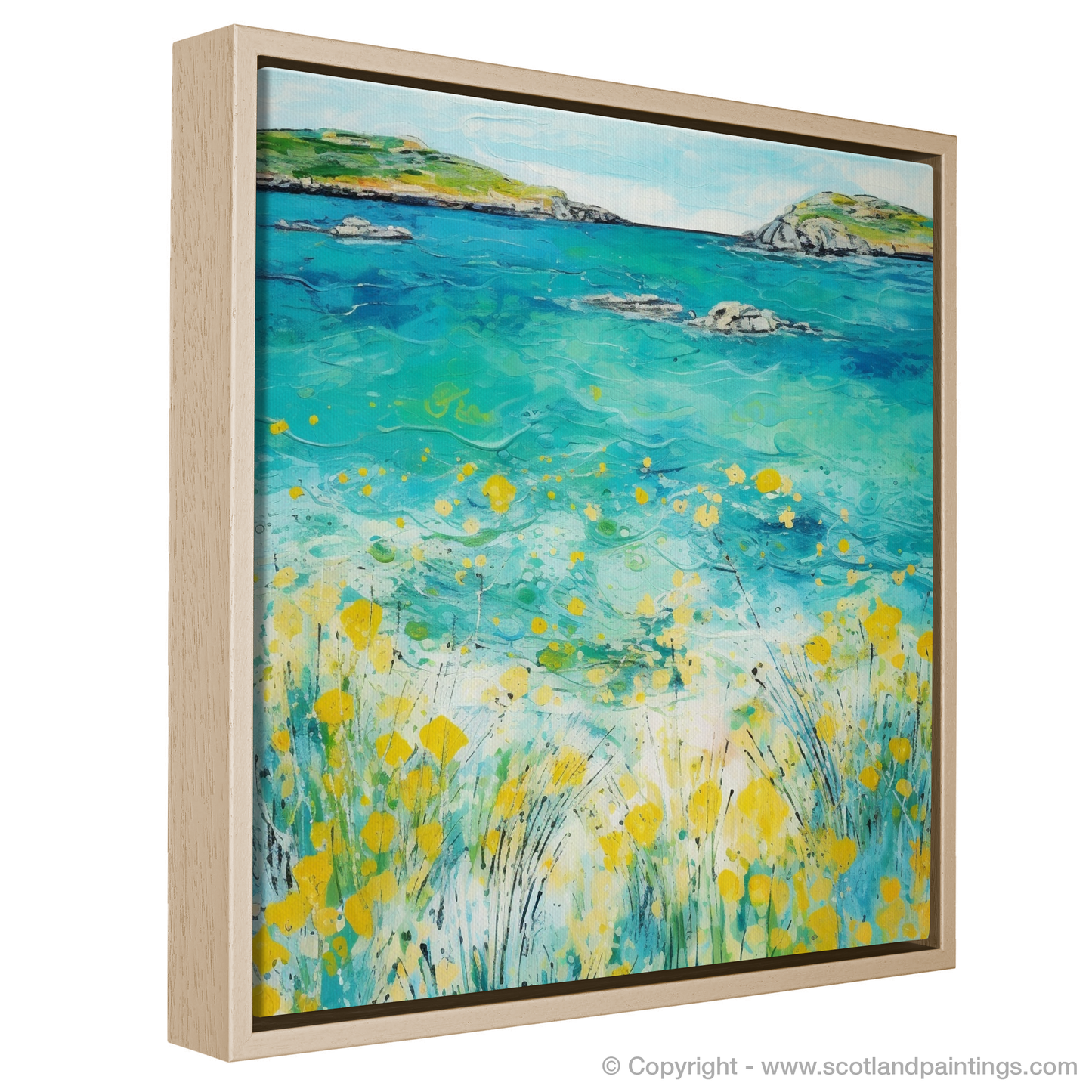 Painting and Art Print of Isle of Barra, Outer Hebrides in summer entitled "Isle of Barra Abstract: A Hebridean Summer Dream".