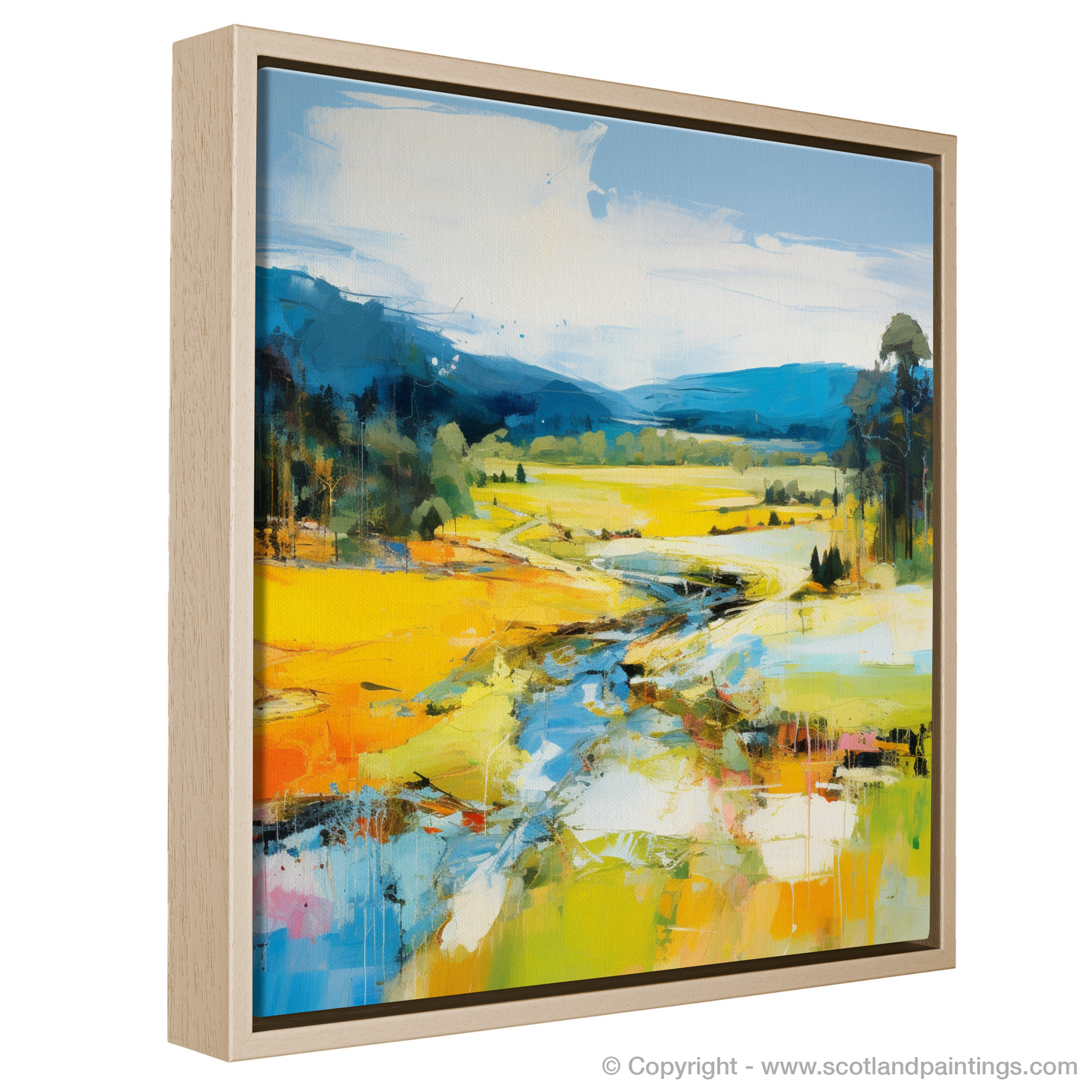 Painting and Art Print of Glen Tanar, Aberdeenshire in summer entitled "Summer Essence of Glen Tanar: An Abstract Interpretation".